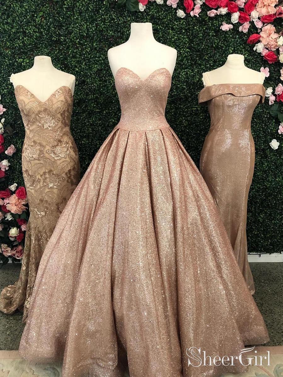 Strapless Sparkly Ball Gown Prom Dress Simple Shiny Quinceanera Dress ARD1957 Strapless Sparkly Ball Gown Prom Dress Simple Shiny Quinceanera Dress ARD1957
