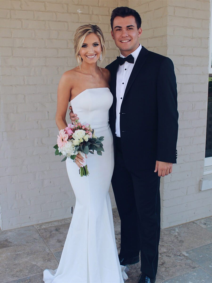 Strapless White Sexy Mermaid Wedding Dresses for Summer Simple Wedding –  SheerGirl