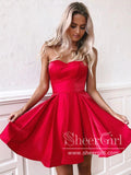 Sweetheart Neck Simple Short Homecoming Dress Corset Back Prom Dress ARD2762-SheerGirl