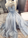 Sweetheart Neckline Corset Bodice Beaded Prom Dress with High Slit ARD2675-SheerGirl