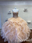 Srdíčkový výstřih Flitry Třpytivý živůtek Vícevrstvé plesové šaty Quinceanera šaty ARD2557