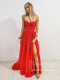 Sweetheart Neckline Strapless Ball Gown Prom Dress with High Slit ARD2665-SheerGirl