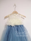 Tulle Flower Girl Dress with 3D Flowers, Pricess Dress ARD2660-SheerGirl