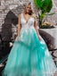 Turquoise Lace Applique Ball Gown Long Ball Gowns Quinceanera Dress APD3194