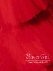 Turquoise Strapless Ruffle Tulle High Low Ball Gown Tiered Simple Prom Dress ARD2881-SheerGirl