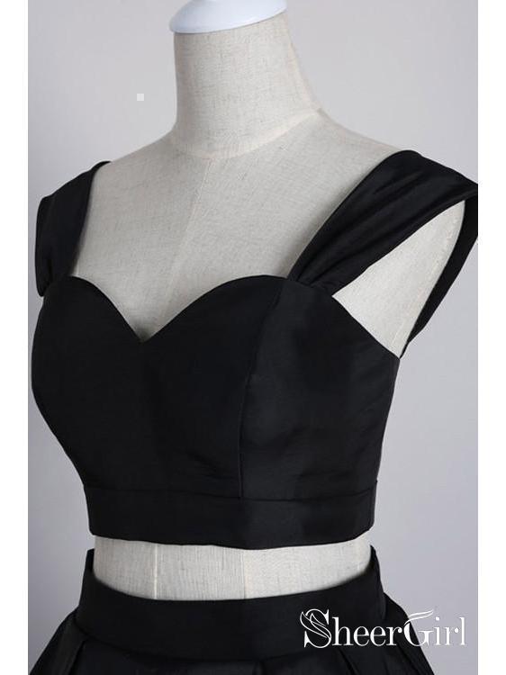 Two Piece Homecoming Dresses Navy Blue Mid Length Prom Dress with Pocket ARD1546 Two Piece Homecoming Dresses Navy Blue Mid Length Prom Dress with Pocket ARD1546