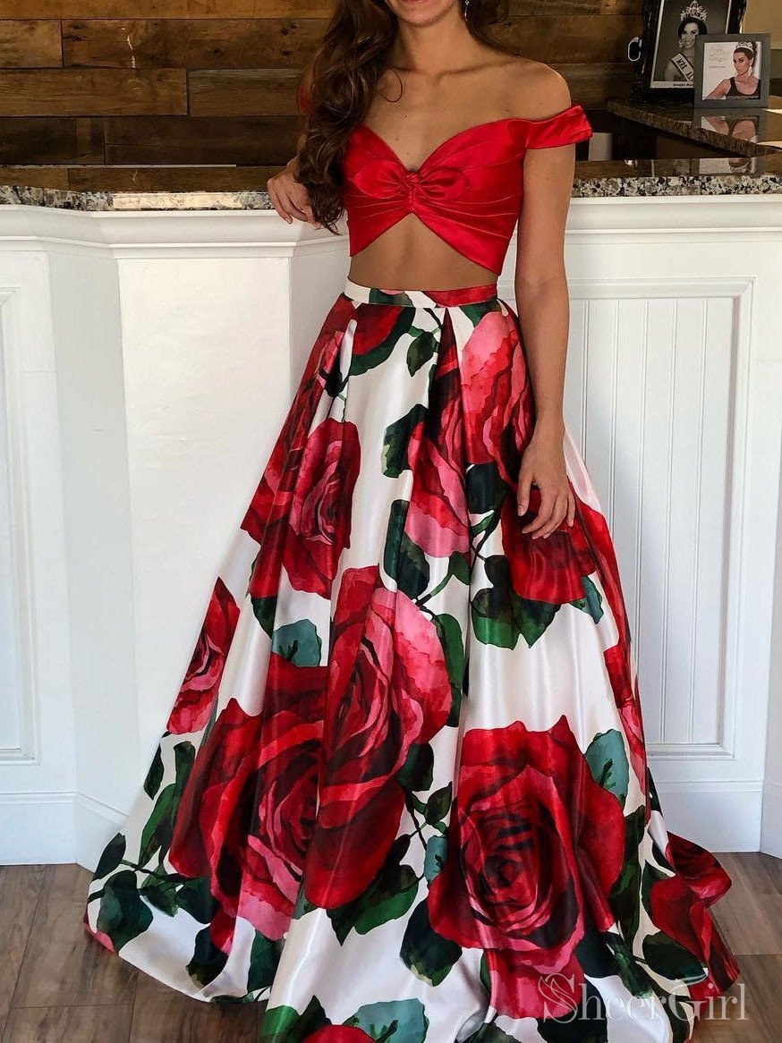 red 2 piece dress Prom Dresses Two Evening Dresses fg2149 Halter 5 Elegant Two Pieces Mermaid Lace