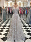 Unique Lace Long Prom Dresses V Neck Beaded Formal Dress Evening Gown ARD2100