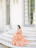 V Neck Soft Tulle Tiered A Line Prom Dress Backles Prom Gown ARD2684-SheerGirl