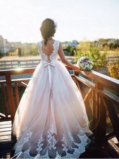 A-Line Nude Tulle Bridal Dresses Ivory Lace Appliqued Ball Gown Wedding Dresses,Apd2677 A-Line Nude Tulle Bridal Dresses Ivory Lace Appliqued Ball Gown Wedding Dresses,Apd2677