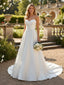 A-line Strapless Soft Satin Simple Wedding Dresses with Sweetheart Neck Bridal Gowns AWD2403