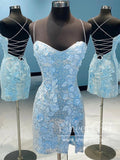 Appliqued Backless Sparkly Cocktail Dress Sequins Short Homecoming Dress Short Prom Dress ARD3078-SheerGirl