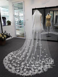 Exquise 3D Flower Lace Cathedral Veil Bridal Veil Wedding Veil ACC1205-SheerGirl