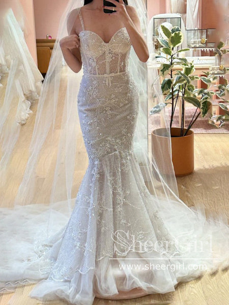 Exquisite Sweetheart Neck Sparkly Lace Mermaid Wedding Dress Backless Wedding Gown AWD2017 Exquisite Sweetheart Neck Sparkly Lace Mermaid Wedding Dress Backless Wedding Gown AWD2017