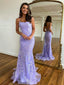 Lilac Sparkly Mermaid Prom Gown Backless Prom Dress Long Evening Dress ARD3100