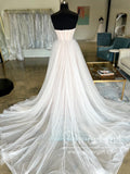 Pleated Soft Tulle Bridal dresses Sweet Heart Neck Minimalist Wedding Dresses AWD1997-SheerGirl