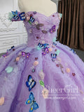 Quinceanera Dresses Off the Shoulder Party Dress Sweetheart Neck Prom Dress Lavender Tulle Ball Gown ARD2957-SheerGirl