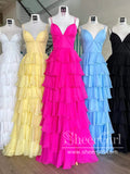 Ruffled Chiffon Formal Dress Floor Length Prom Dress ARD3028-SheerGirl