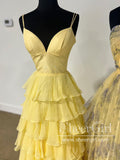 Ruffled Chiffon Formal Dress Floor Length Prom Dress ARD3028-SheerGirl