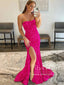 Sequins Strapless Trumpet Prom Dress Thigh Slit Mermaid Prom Gown ARD2738