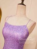 Simple Sequins Lilac Backless Cocktail Dress Short Prom Dress Homecoming Dress ARD3001-SheerGirl