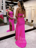 Single Shoulder Rhinestones High Slit Party Dress Mermaid Long Prom Dress ARD2794-SheerGirl