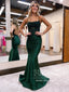 Sparkly Appliqued Prom Dress Long Party Dress with High Slit Satin Prom Gown ARD3086