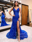 Sparkly Sequins High Slit Party Dress Mermaid Evening Dress Long Prom Dress ARD3087