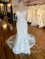 Sparkly Strapless Bridal Dress Sweetheart Neck Sequins Lace Mermaid Wedding Dress AWD2018