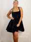 Square Neck Homecoming Dress Sparkly Sequins A Line Mini Prom Dress ARD2990