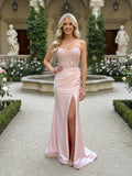Strapless Corset Bodice Sheath Long Prom Dresses with Slit ARD3191-SheerGirl