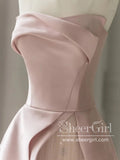 Strapless Light Pink Long Prom Dresses with Dots Tulle Ball Gown Party Dress ARD3074-SheerGirl