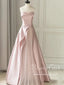 Strapless Light Pink Long Prom Dresses with Dots Tulle Ball Gown Party Dress ARD3074