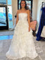 Strapless Pleated Organza Ball Gown Ivory Party Dress Layered Prom Dress ARD3040