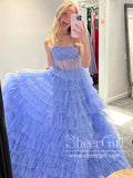 Strapless Quinceanera Dress Sparkly Tulle Ball Gown Layered Party Dress Sweetheart Neck Prom Dress ARD3058-SheerGirl