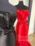 Strapless Satin Mermaid Prom Dress with Bow Party Dress Prom Gown ARD3043-SheerGirl