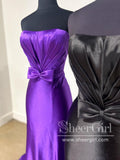 Strapless Satin Mermaid Prom Dress with Bow Party Dress Prom Gown ARD3043-SheerGirl