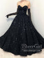 Strapless Sequins Lace Ball Gown Sweetheart Neck Long Prom Dress with Sweep Train ARD2934
