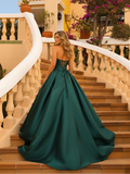 Strapless Sweetheart Neck Long Prom Dresses Dark Green Ball Gowns ARD3188-SheerGirl