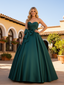 Strapless Sweetheart Neck Long Prom Dresses Dark Green Ball Gowns ARD3188