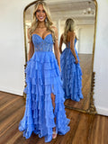 Stunning Appliques Bodice Ruffled Chiffon Formal Dress Floor Length Prom Dress ARD3091-SheerGirl