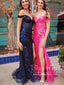Stunning Sequins Floral Lace Off the Shoulder Prom Gown Mermaid Party Dress ARD3071