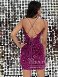 Sweetheart Neck Backless Sparkly Short Prom Dress Sequins Short Homecoming Dress ARD2970-SheerGirl