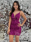 Vestido de fiesta corto brillante sin espalda con cuello en forma de corazón Vestido corto de fiesta con lentejuelas ARD2970 