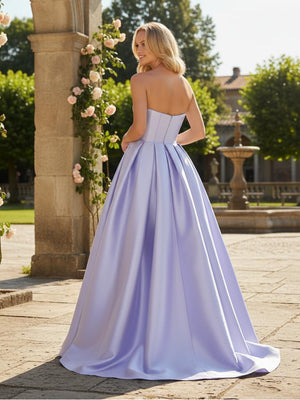 Sweetheart Neck Long Simple Prom Dresses with Pockets Ball Gowns ARD3192-SheerGirl