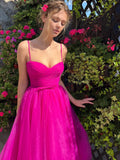 Sweetheart Neckline Pleated Bodice Sparkly Organza Prom Dress Tea Length ARD3101-SheerGirl