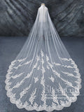 Vintage Floral Lace Cathedral Veil Bridal Veil Wedding Veil ACC1204-SheerGirl