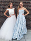 2 Piece Off the Shoulder Prom Dresses Ivory Beaded Tulle Quinceanera Dresses APD3417