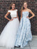 2 Piece Off the Shoulder Prom Dresses Ivory Beaded Tulle Quinceanera Dresses APD3417-SheerGirl