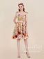 3D barevné květinové pohádkové šaty pro návrat domů krátké tylové šaty na ples ARD2844 